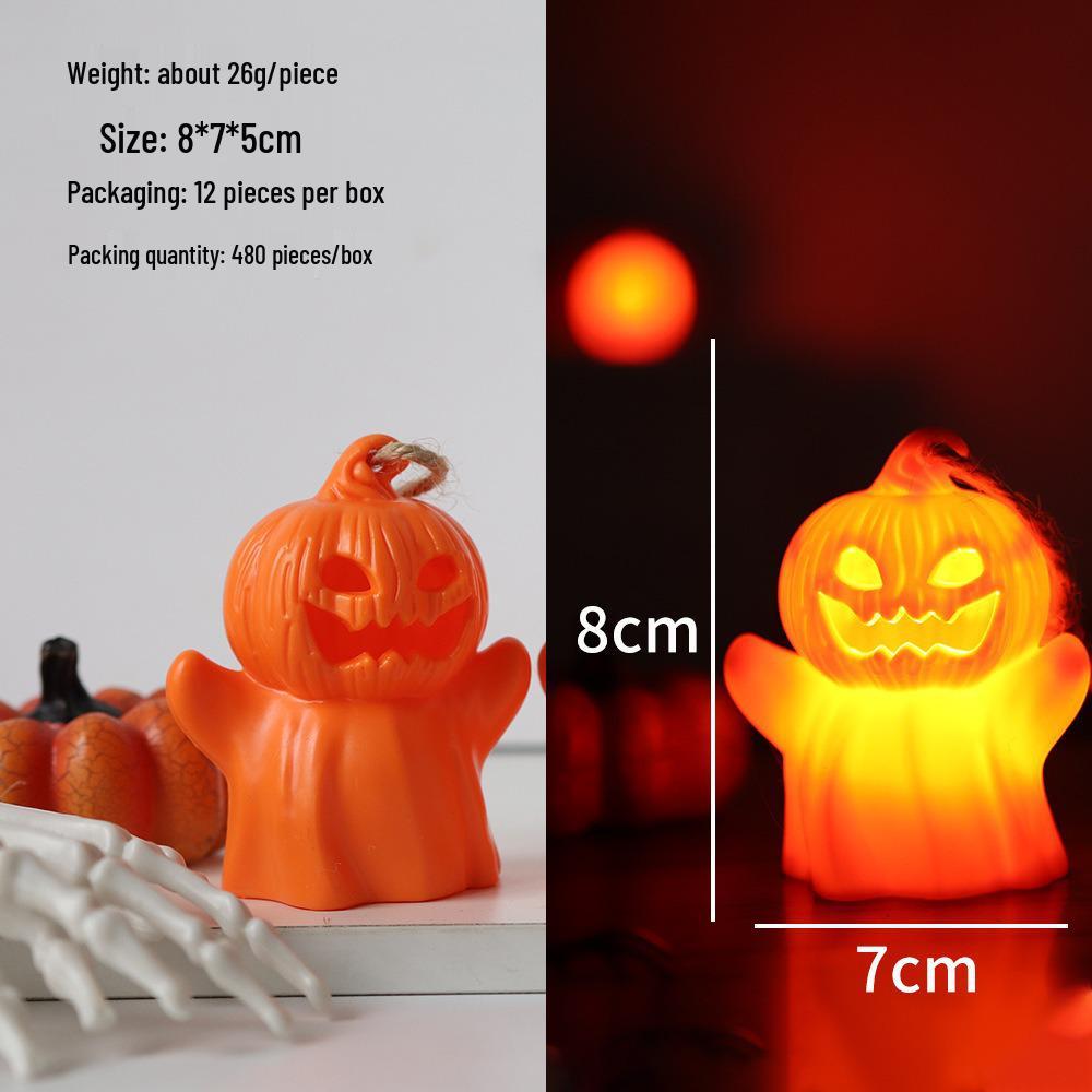 Halloween LED Pumpkin Lantern: Warm Light Candle Lamp and Night Light Ornament