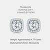 Pass Diamond Tester 3.0ct Round Cut  Fine Moissanite Jewelry 925 Sterling Silver Stud Earrings