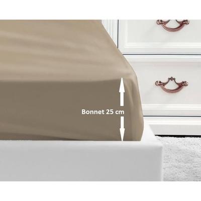 Fitted Sheet 100% Cotton 140x190x25 Cm Beige