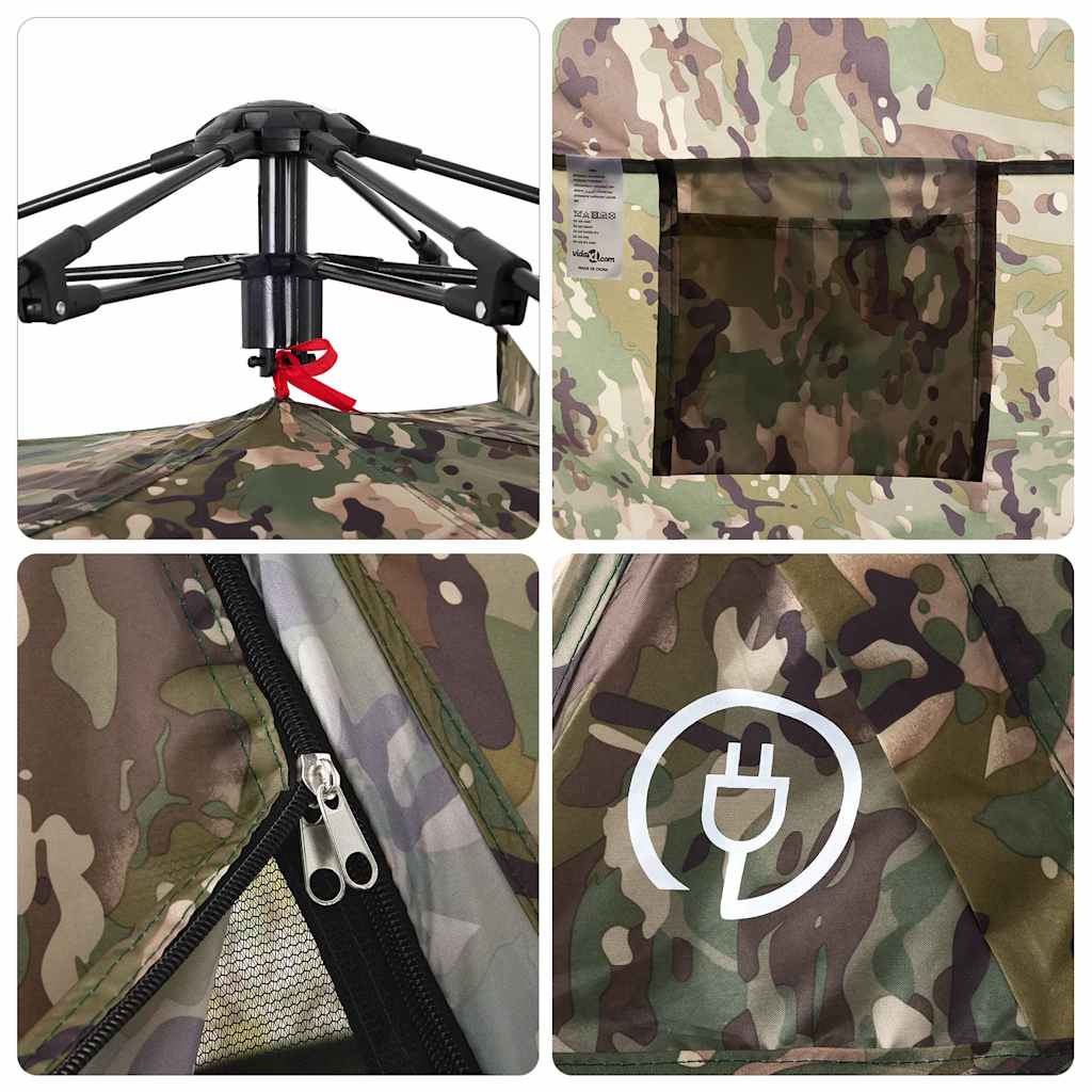 Fishing Tent for 4 Persons Camouflage Pattern Quick Release