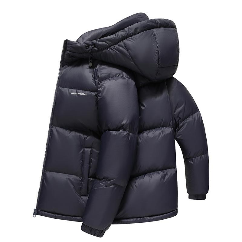 Dunjacka med huva Förtjockad Varm Dunjacka Enkel Mode Brödkläder Herrkläder
