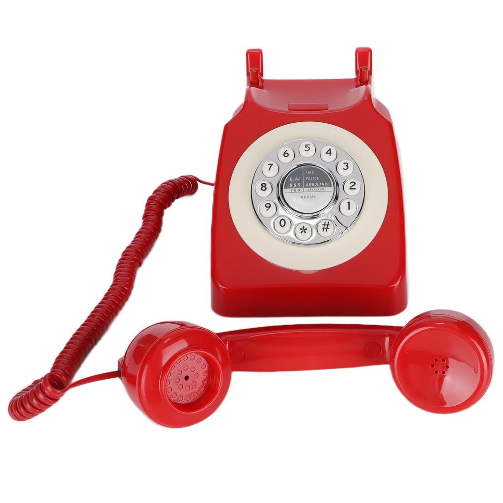 Retro Corded Home Phone Classic Vintage Old Wired Landline Phone for Office Cafe Bar Decoration