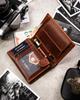 Large men's leather wallet with embossed zodiac sign - Peterson