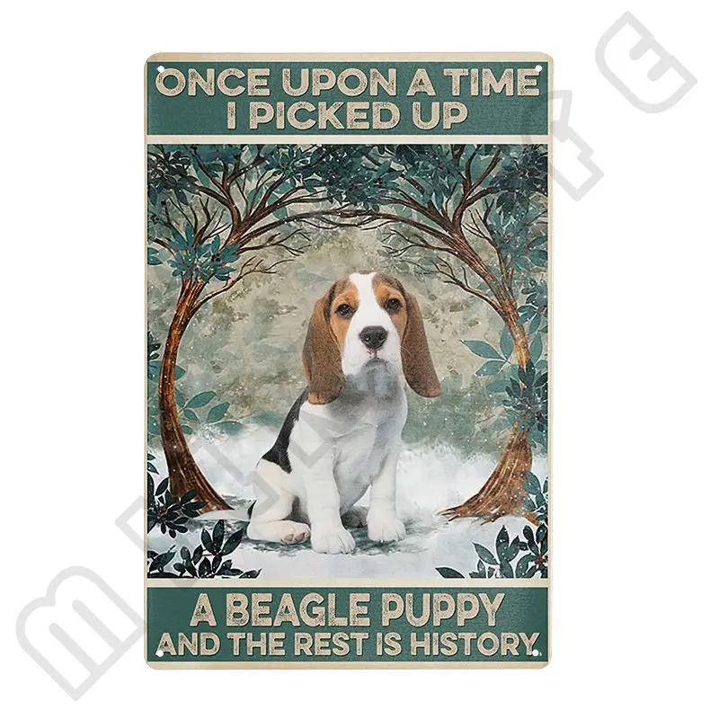 Beagle Hund Metallblechschild Platte Retro Kunst für Badezimmer Toilette Küche Sweet Home Shop Tierhandlung Bauernhaus Haus Zimmer Dekoration