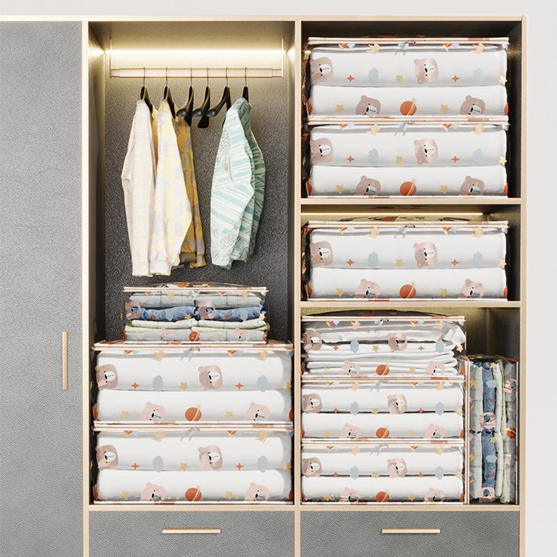 Large Capacity Household Clothes Organizer Dustproof Waterproof Transparent Quilt Bag New Printed Three-Dimensional Storage Bag