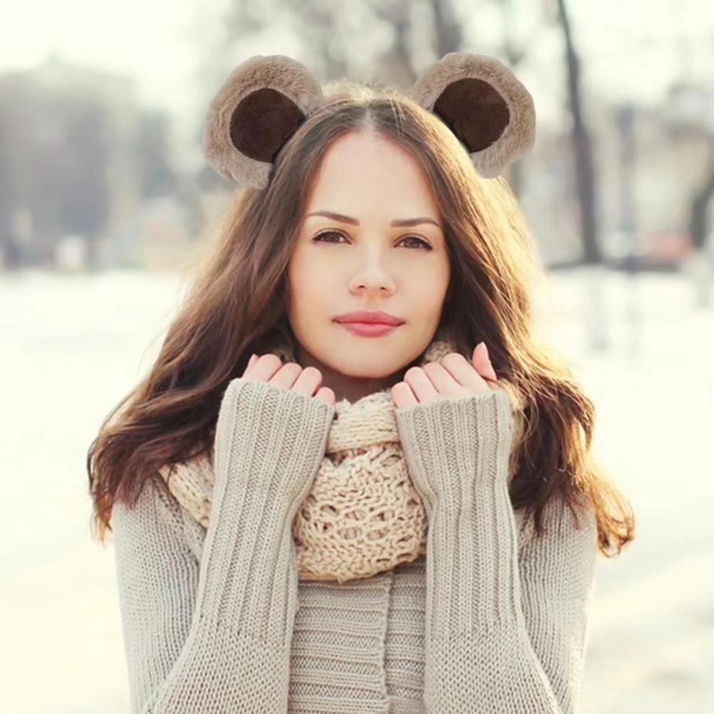 Bear Ears Headgear Plush Girl Headwear New Headpiece  Makeup