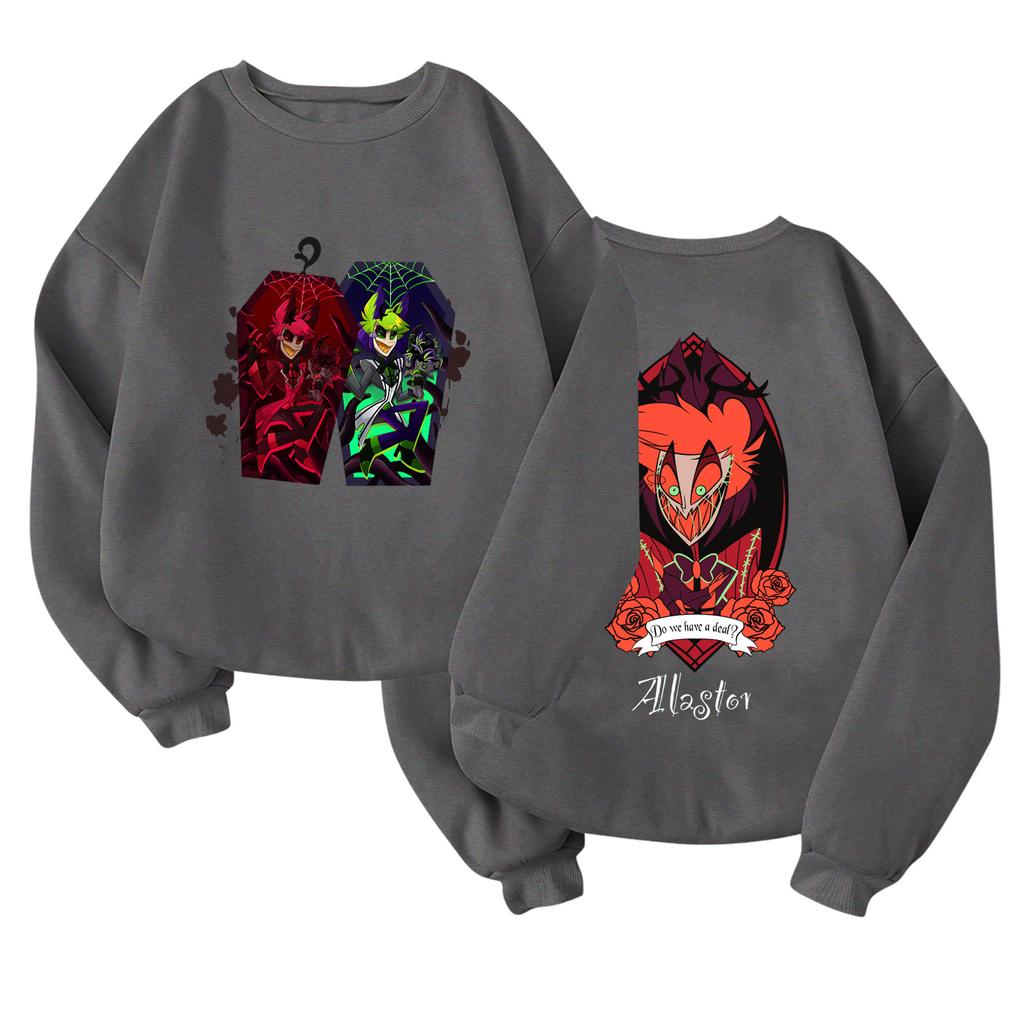 Children's Fashionable Lightweight Long-sleeved Round Neck Pullover With Pockets Printed Pullover