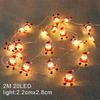 Christmas 20 LED Battery Lights Snowman Santa Cane Xmas Tree Home Decor 2m
