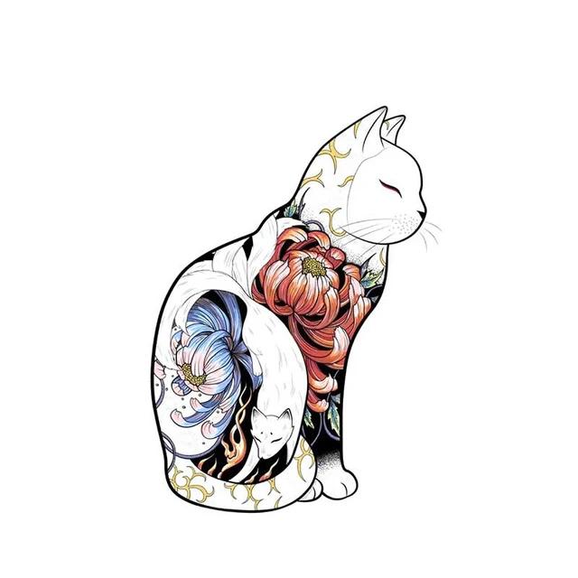 Samolepky na auto Horitomo Monmon Cat Osobnost Vinyl Decal Vodotěsná dekorace