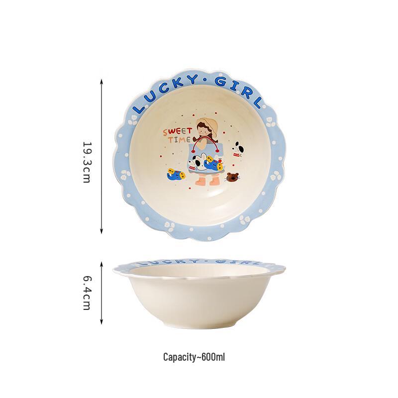 Wu Tuo Original Cute Ceramic Pink Salad Bowl