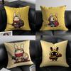 Cute Rabbit Dresses Pillow Case Anti-dustmite Pillowcase Invisible Zipper Silky Short Plush Sofa Cushion Cover