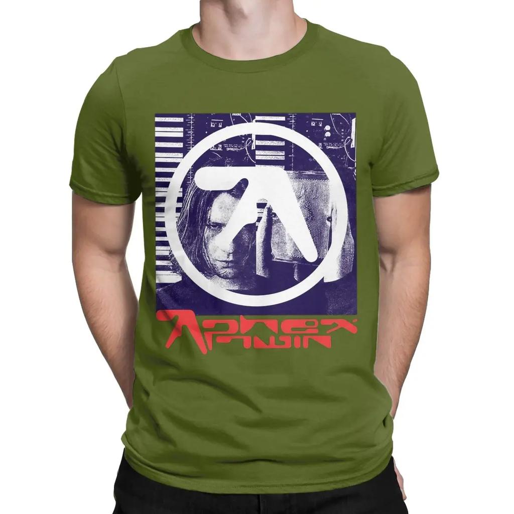 This Is Aphex Twin Vintage Men's T Shirt Novelty Tee Shirt Short Sleeve Round Neck T-Shirts Cotton Plus Size Tops