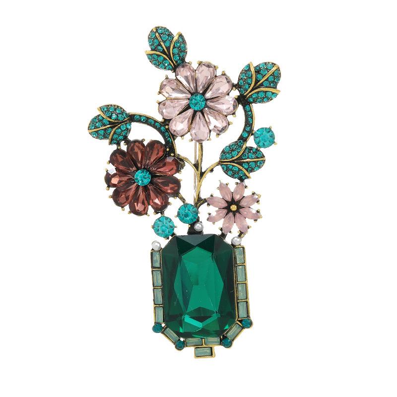 Provence Garden Brooch Vintage Green Mori High-end Plant Brooch Temperament Personalized Jacket Pin