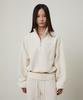LMOOD WOMEN Boucle Fleece Half Zip Snow White