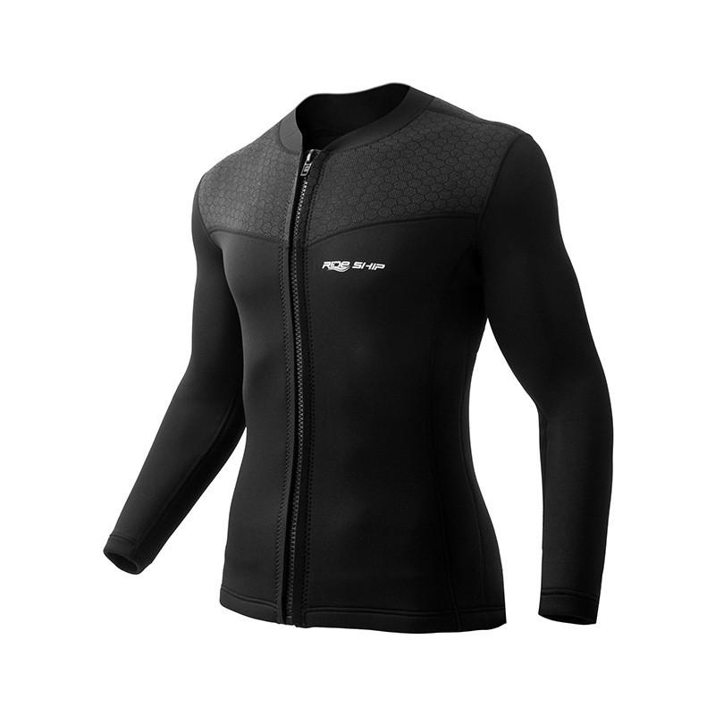 3mm Neoprene Wetsuit Top Diving Swimming Water Sports Men Women Black Anti-Slip Back Shoulder Reinforced Warmth
