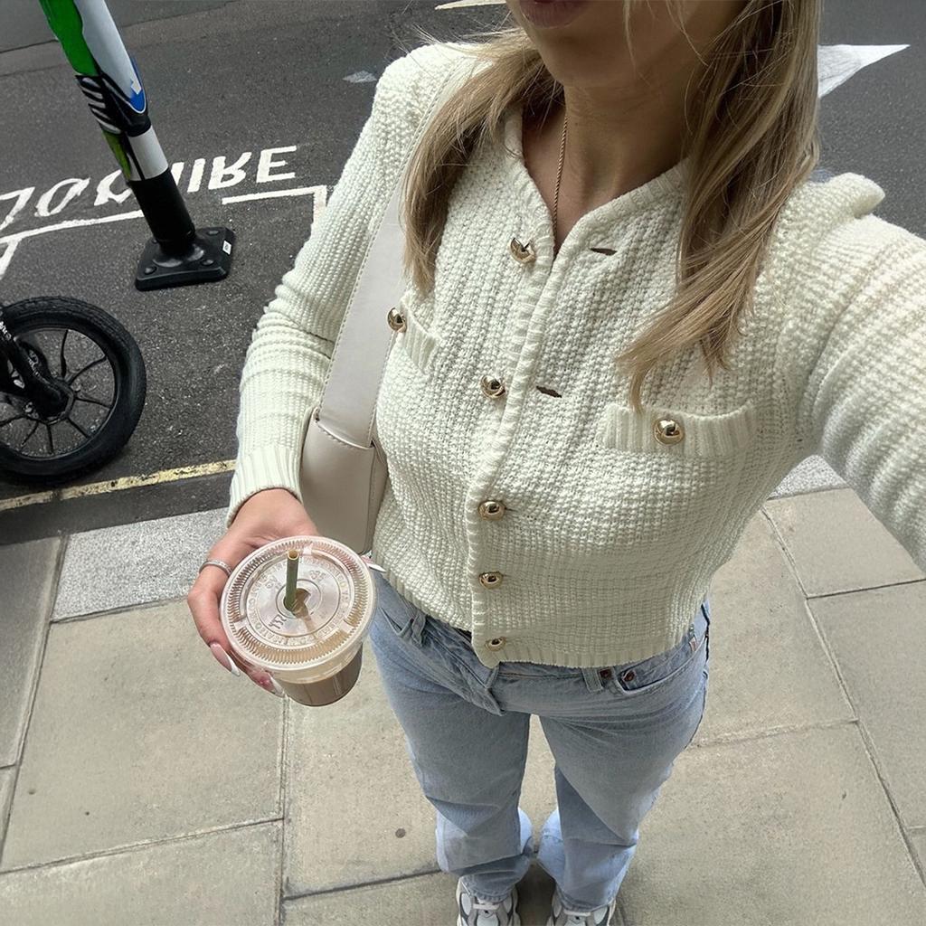 Women's Casual Button Long Sleeve Sweater 2025 Autumn and Winter