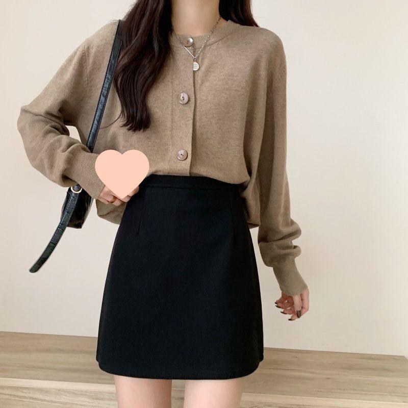 

Autumn 2025 Plus Size High Waist Black A-Line Bodycon Skirt XS: 70-85 jin