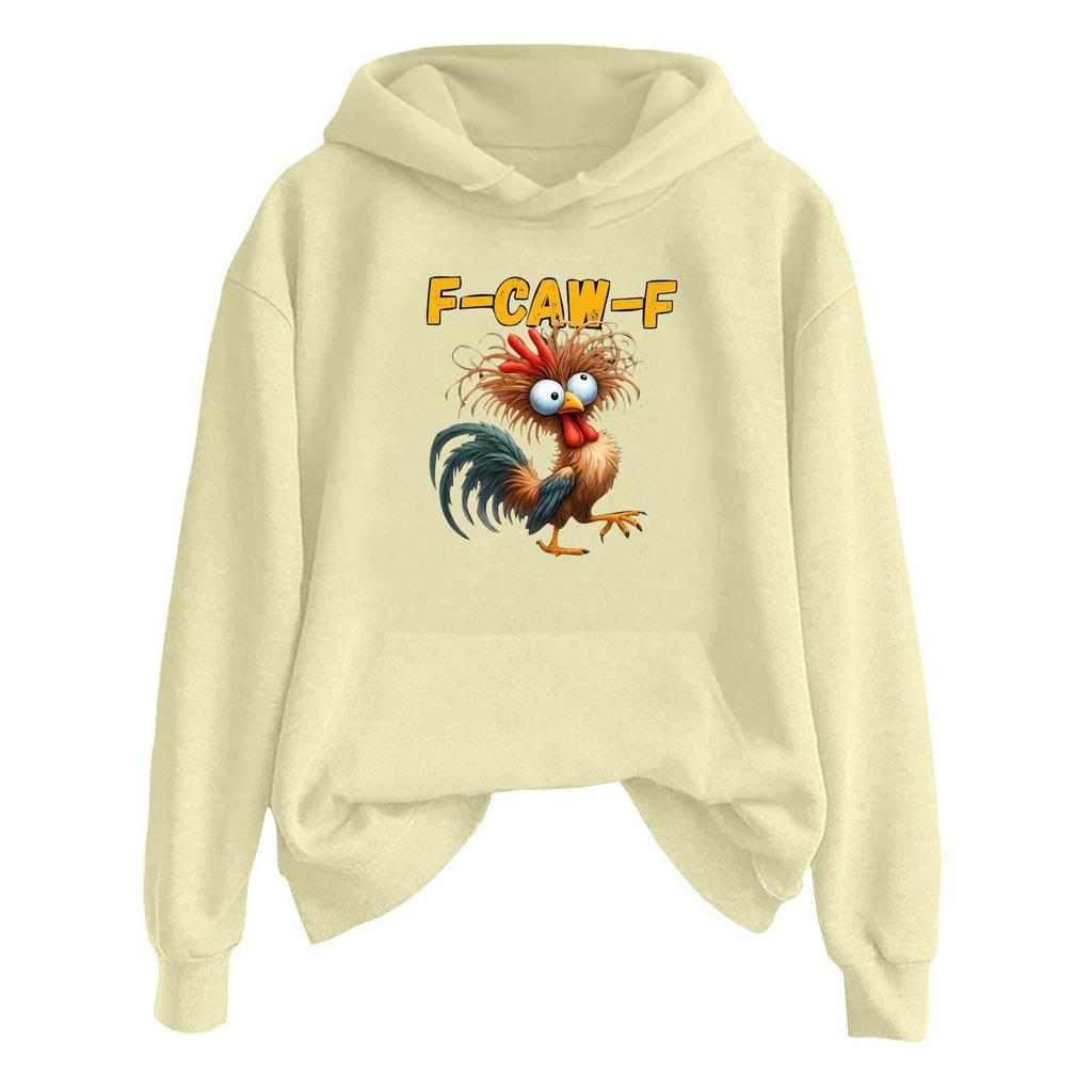 Women's Fashionable Casual Long Sleeve Hooded Printed Sweatshirt