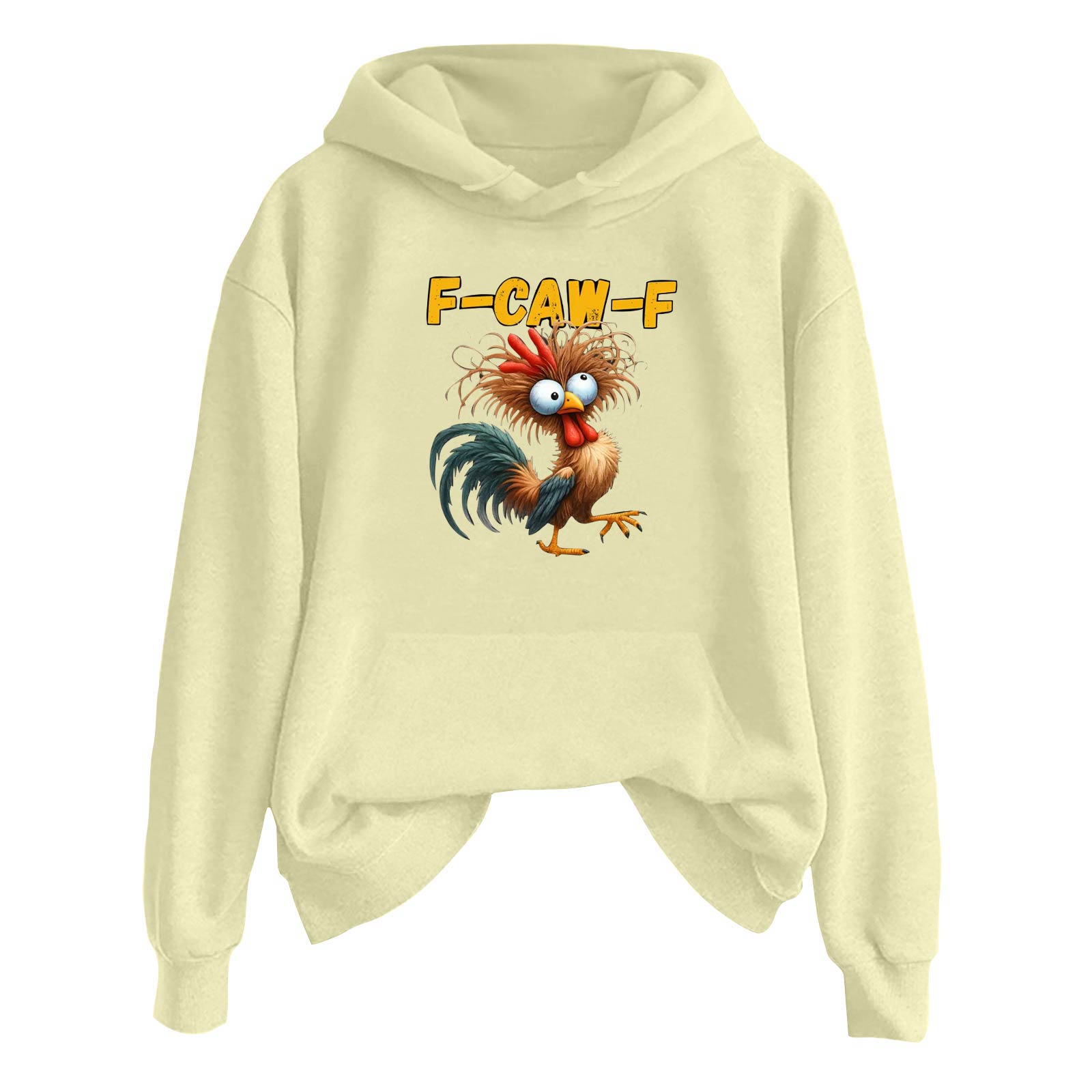 

Женская модная повседневная толстовка с длинным рукавом, капюшоном и принтом M жёлтый