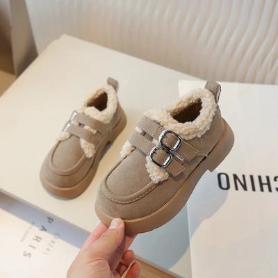 Winter Kinder Baumwollschuhe Mädchen Plüsch Verdickt Warme Schuhe Mode Vielseitig Weich Kinder Outdoor Causal Schuhe Klettverschluss