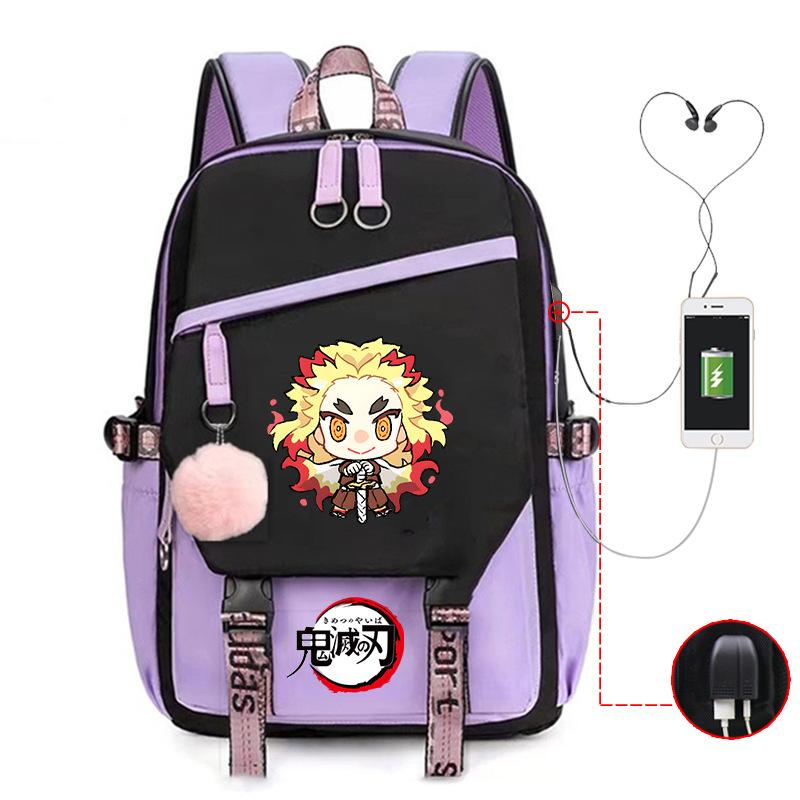 Kimetsu no yaiba ghost column peripheral printing schoolbag junior high school student high school multi-functional schoolbag