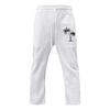 New fashion casual beach trousers men's coconut tree print cotton and linen loose trousers