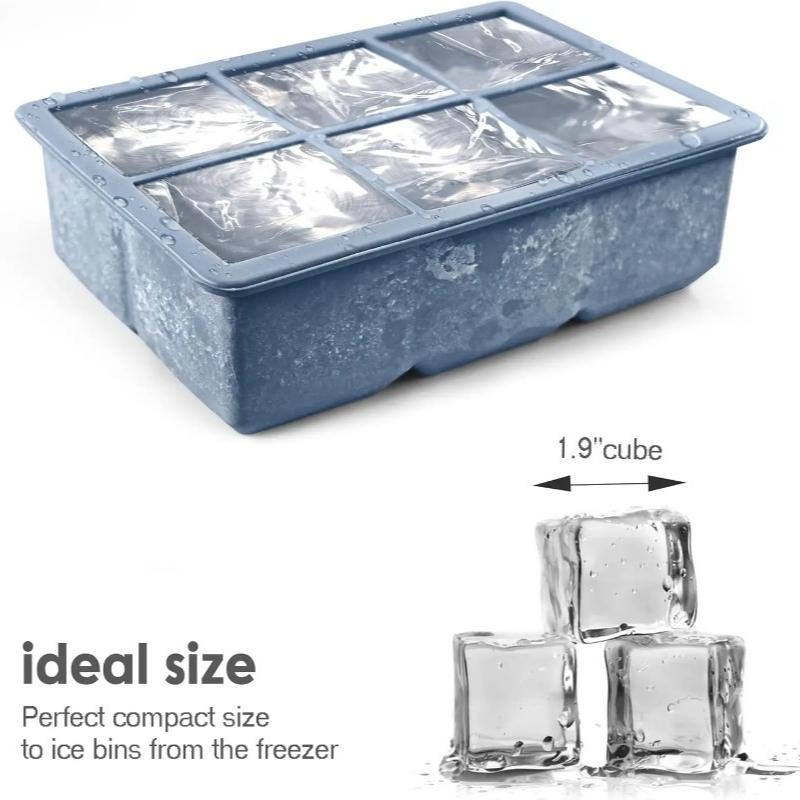 Ice Cube Tray Large Silicone Ice Cube Molds with Removable Lids Large Square Ice Cube Molds Easy Release Reusable BPA Fr