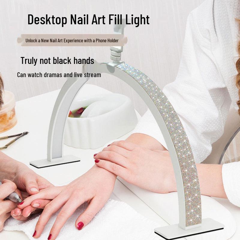 Half-Moon Nail & Beauty Lamp with Stand and Drill Attachments