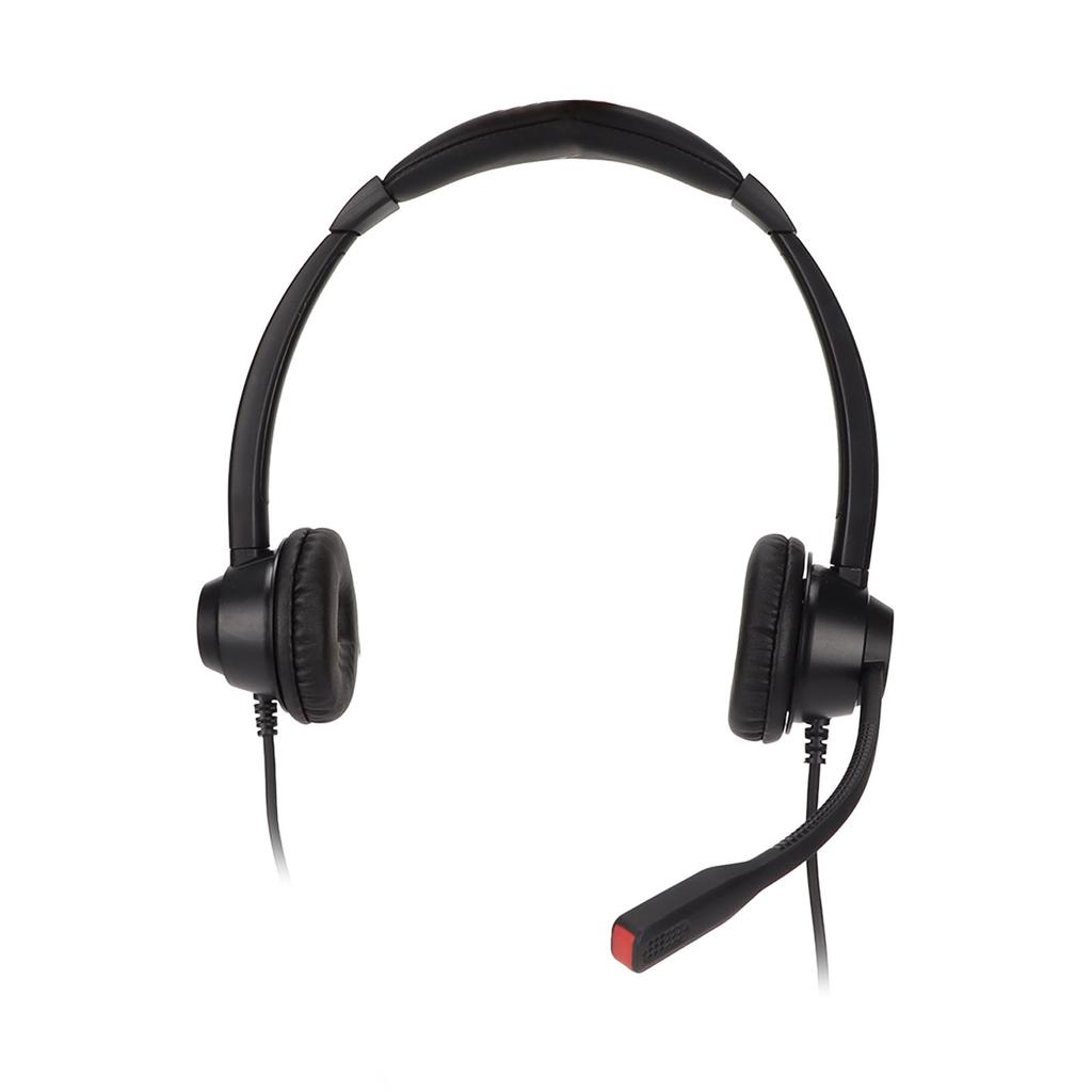 USB-telefonheadset med brusreducering, volymjustering, mute, binauralt, kundtjänsthörlurar