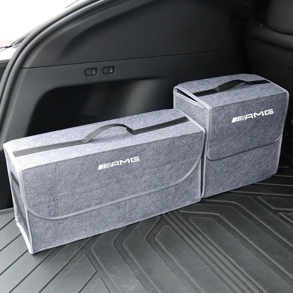 DFN1 New 2025 Hot Car Trunk Organizer Box Large Capacity Auto Storage Bag Folding for Mercedes Benz E C G R S Class W176 W204 W212 GL