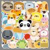 50 Cartoon Animal Face Stickers for Skateboards, Luggage, Laptops, Cars, and Motorcycles
