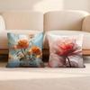 Abstract Rose Flower Cushion Cover Premium Comfort Reversible Pillow Cove -Two In One Design for Any Room & Car Interior