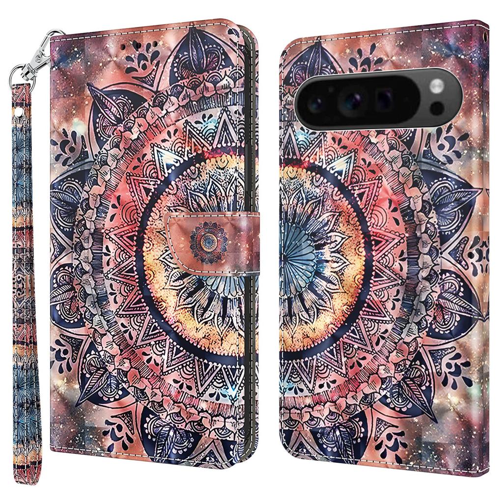 For Google Pixel 9/Pixel 9 Pro Case Pattern Printing Phone Leather Cover with Wallet Card Slots