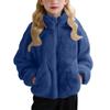Children's Fashion Fleece-Lined Boys' & Girls' Autumn/Winter Lightweight Warm Solid-Color Coat