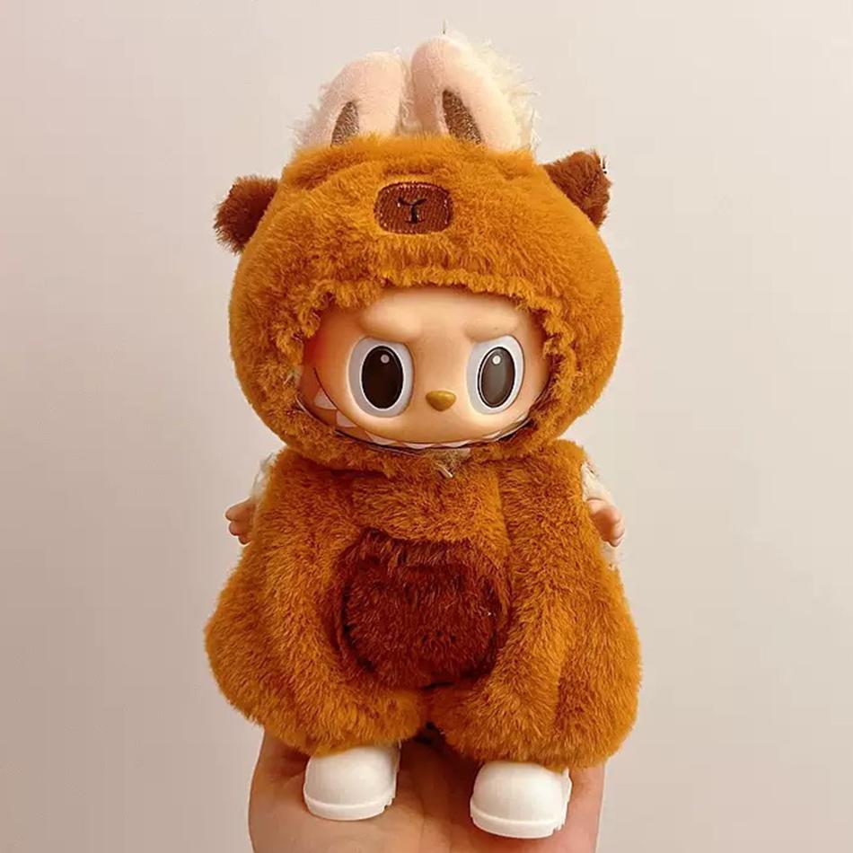 Anime 15-17cm Labubu Kleidung Beliebte Neue Produkte Mode Klettverschluss 17cm Puppe Süßes Kleid Lässiges Set Rock Plüschtier Kleidung