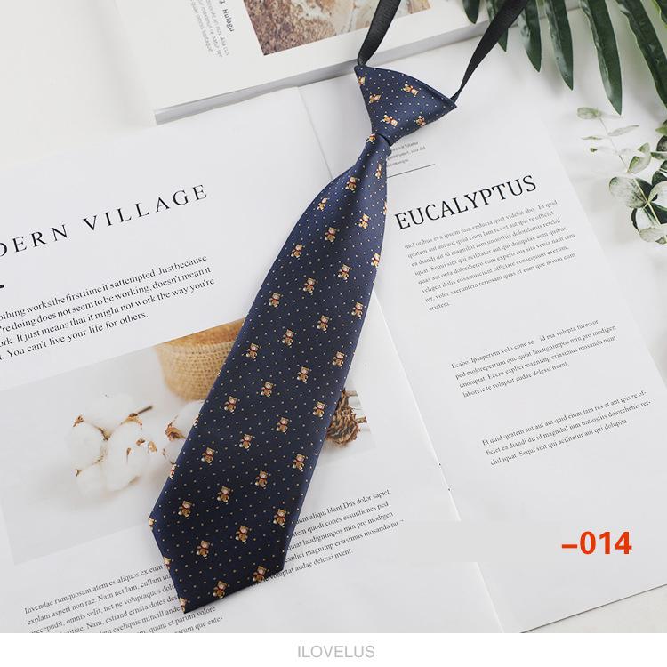 Children's Small Tie with Creative Fun Cartoon Polyester Short Lazy Knot Free Tie 6cm