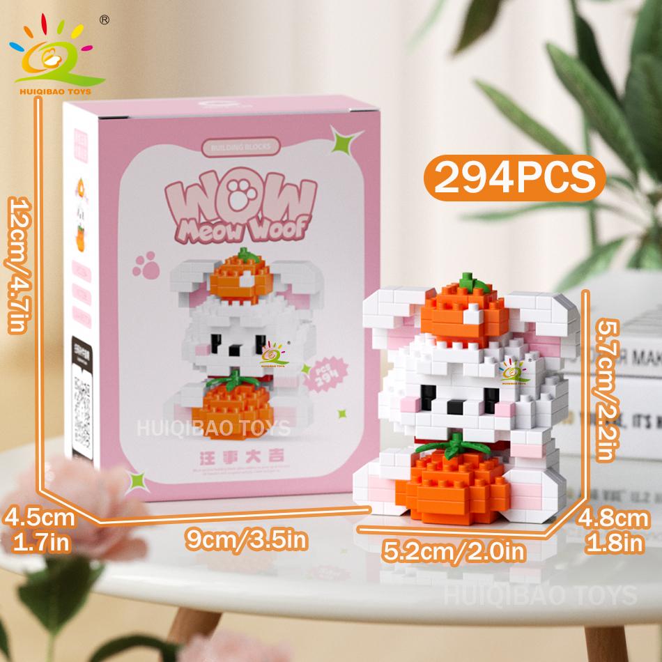 MINI Working Cat Pet Dog Micro Model Building Block Set Kids City Cartoon Animal Diamond Bricks Educational Toys Adult