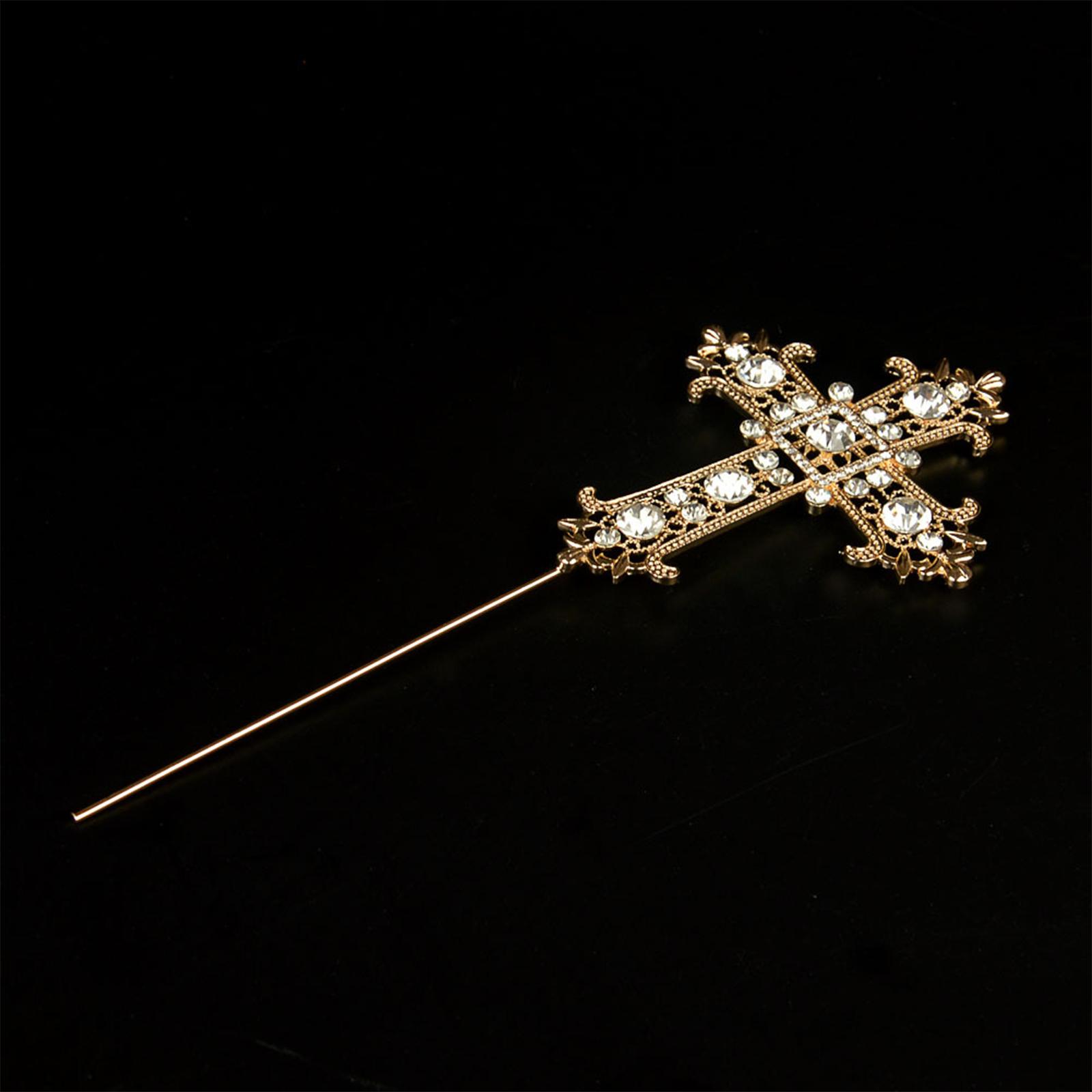 

Glittery Cross Cake Topper Religious Keepsake Decoration Cross Bunting for Christenings Birthday Party Christening Baptism золотой