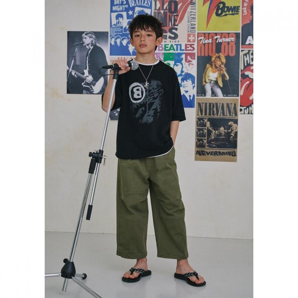 Bluetail Khaki Barrel Baggy Fit Woven Pants Aab1pt06kk