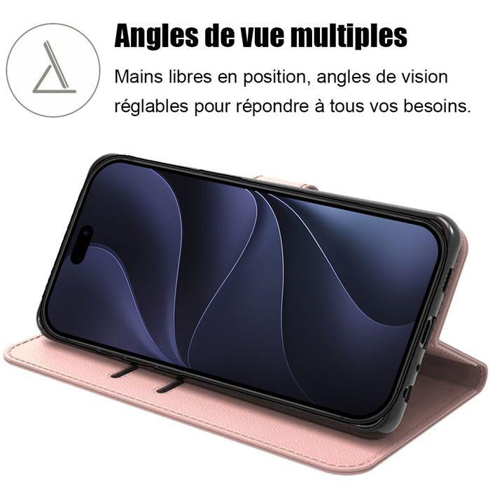 Case for iPhone 18 Pro, Flip Case Anti-Scratch Shockproof Synthetic Leather Protection - Pink