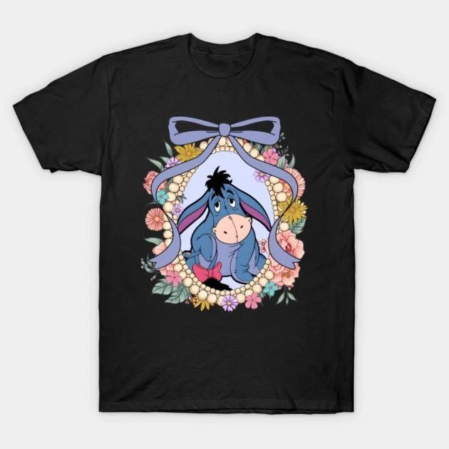 Floral Eeyore Coquette Black TShirt S