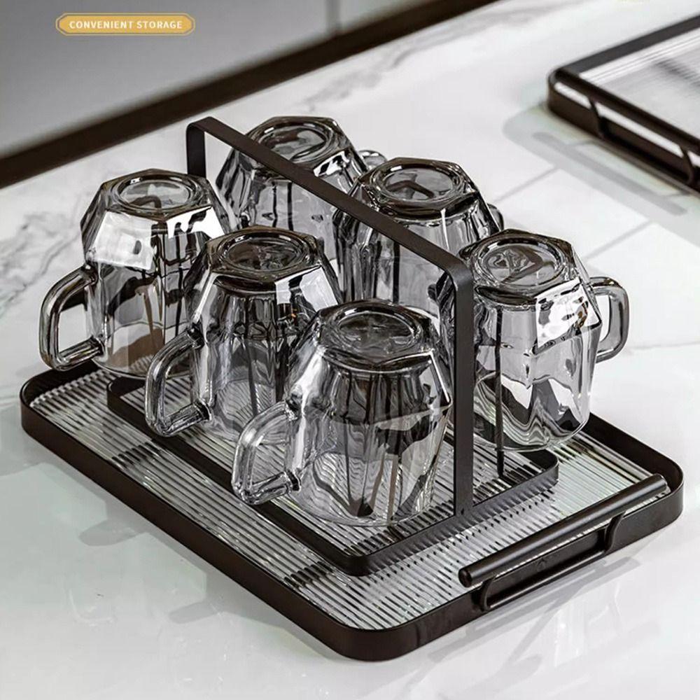 Leak-proof Acrylic Serving Tray Rectangle Kitchen Countertop Organizer  Desktop