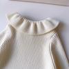 Mädchen Winter Strickpullover mit französischem Rüschenkragen