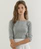 Laminez Boat Neck Back Round T-Shirt - Gray