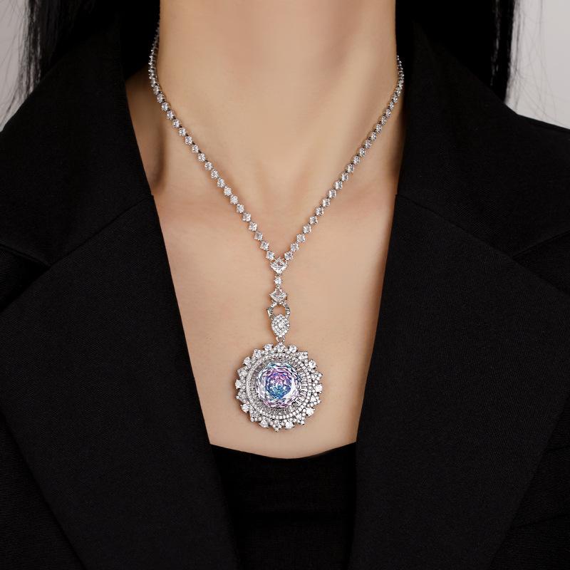 Schmuck Kupferboden Vergoldet Rosenschliff Drachenfrucht Sonnenblumen Anhänger Hauptstein 18Mm