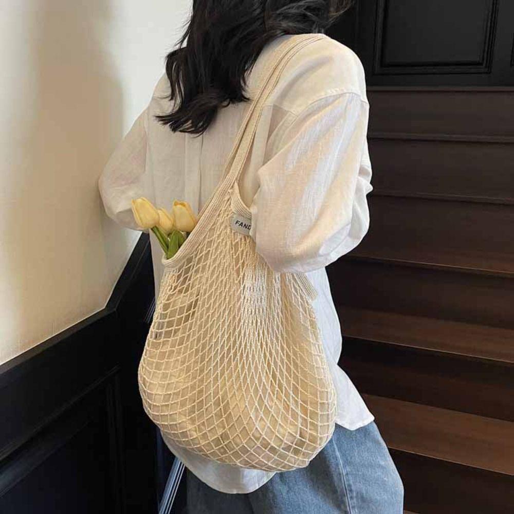 Korean Style Hollow Woven Shoulder Bag Large Capacity Summer Beach Tote Bags  Swimming