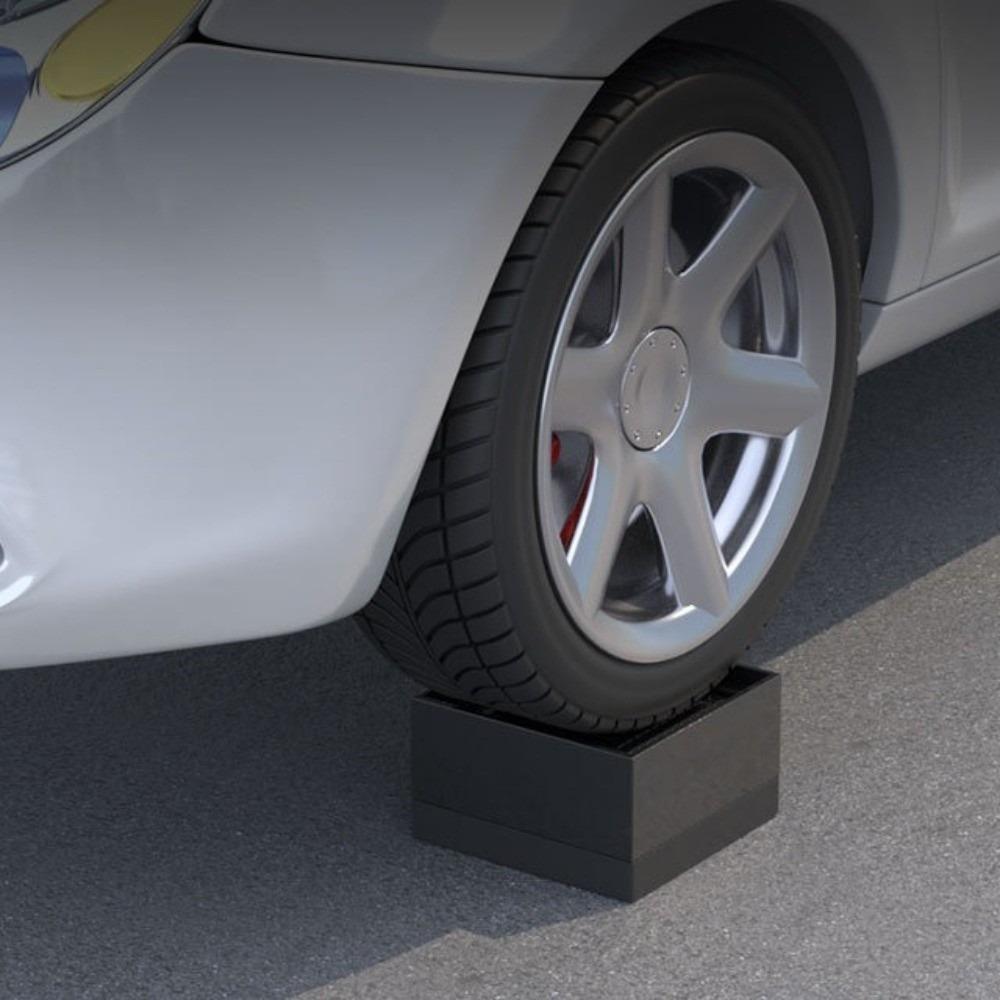 4pcs L Shape Height Increasing Pad Black Anti-slip Pad Universal Furniture Riser Desk