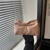 Large-capacity Fashionable-style Bow-shaped Textured Pleated Cloud-shaped Hand-held Envelope Shoulder Bag