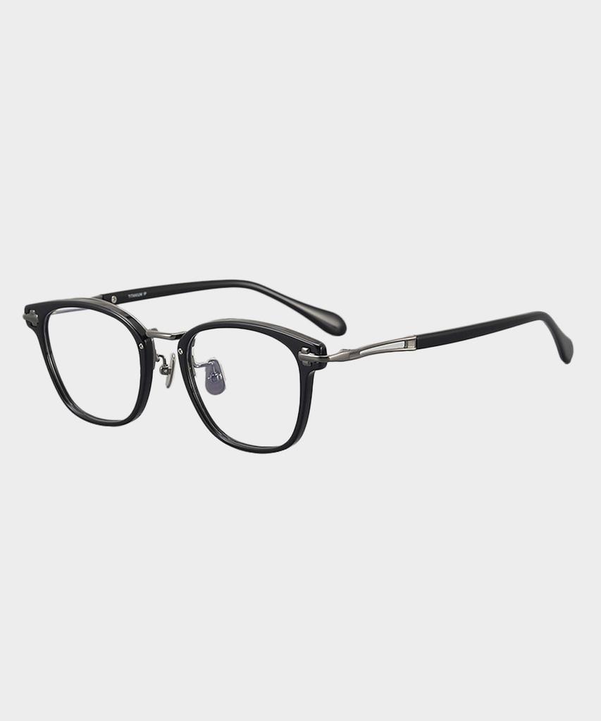 Lingkeonpeuleim Stras01 Pure Titanium Eyeglass Frame Black
