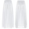 Women Stylish Clothing Elastic Waistband Lace Hem Skirt Thin Silk Satin Solid Color Inner Skirt
